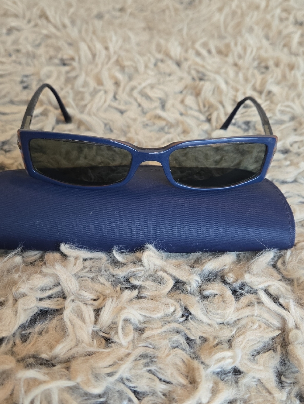 Prada Women's Retro Blue Rectangular Eyeglasses